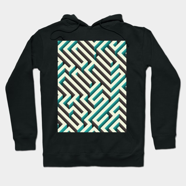 cyan maze Hoodie by AtelierNab